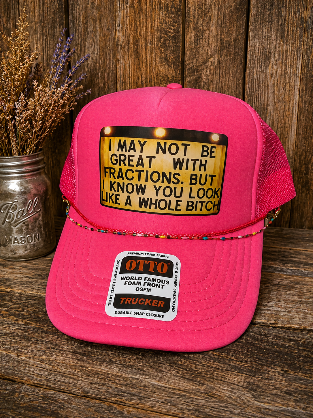 Pink Fractions hat