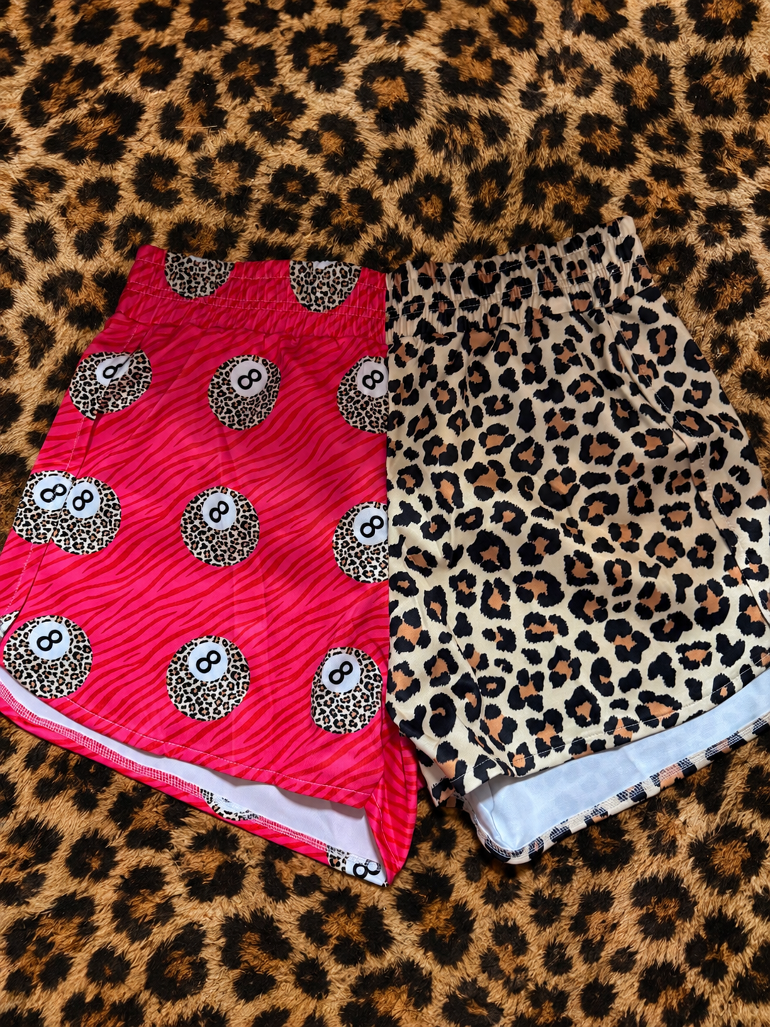 8 Ball Leopard Shorts