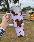 Cow glitter tumbler