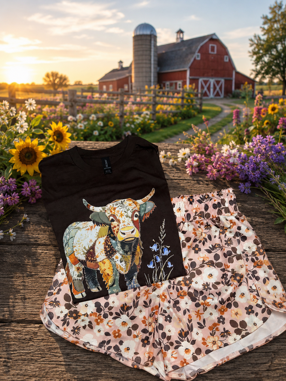 Brown cow tee
