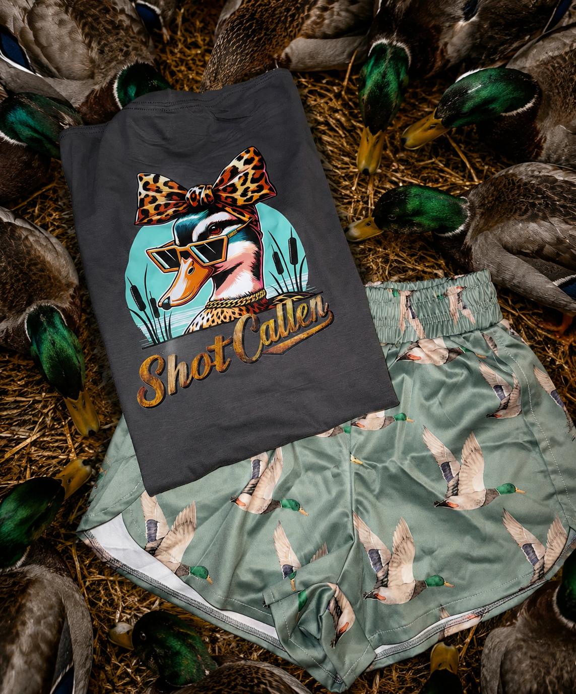 PREORDER- Duck shorts green