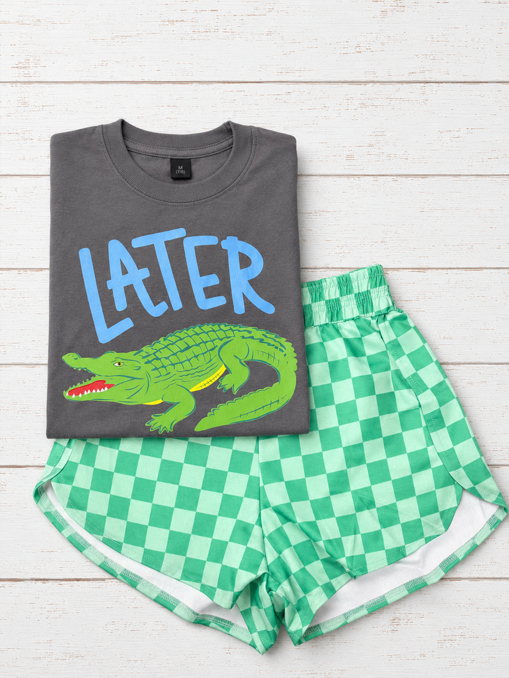 Green check shorts