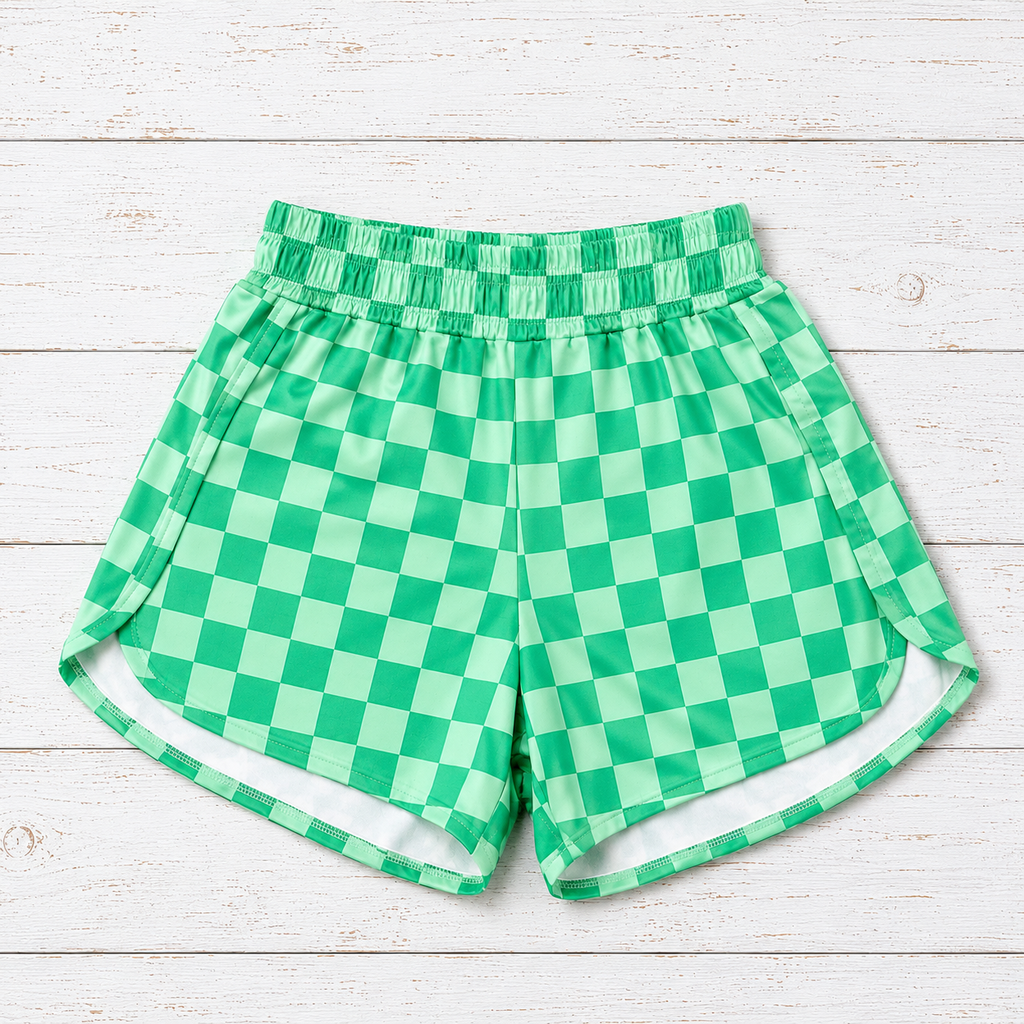 Green check shorts