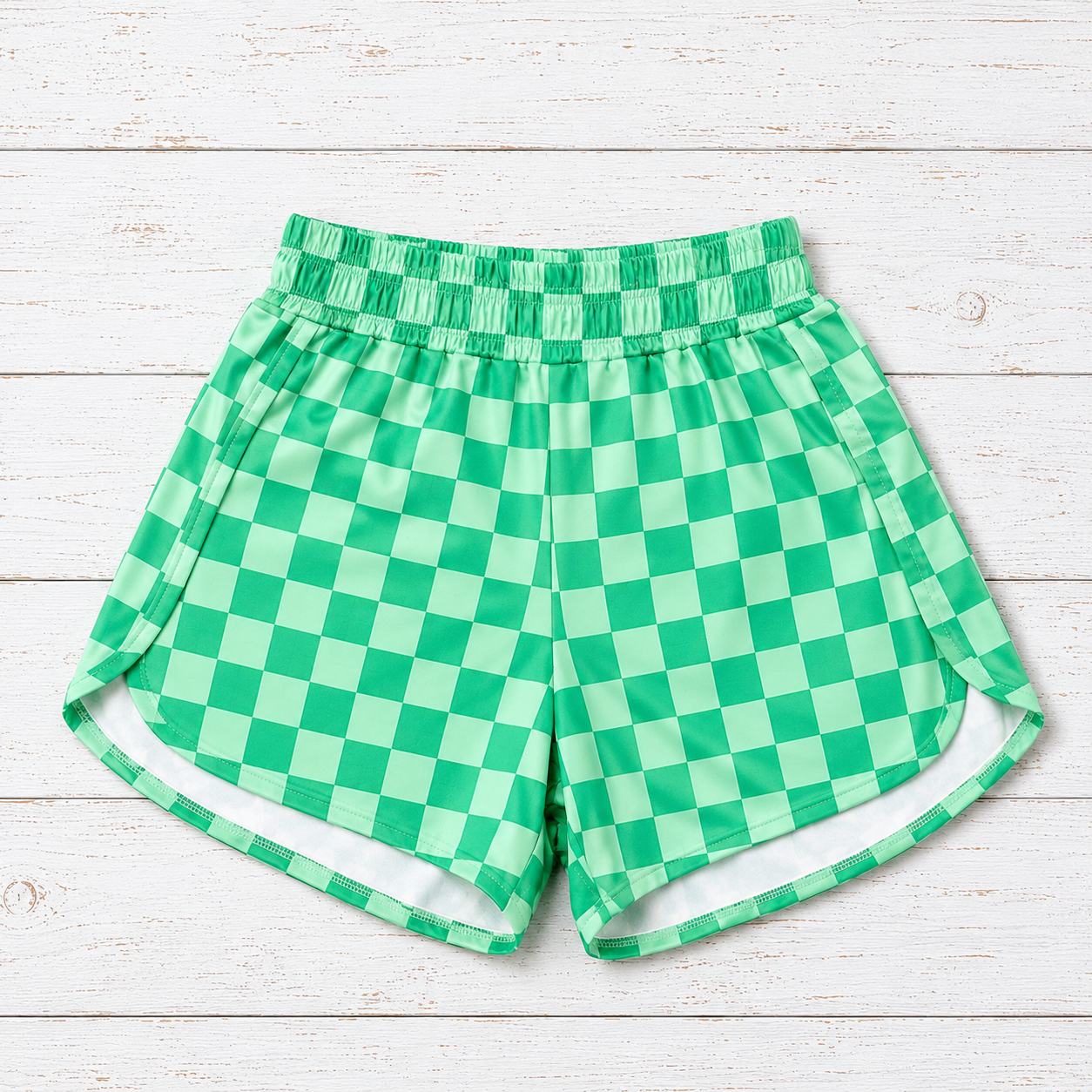 Green check shorts