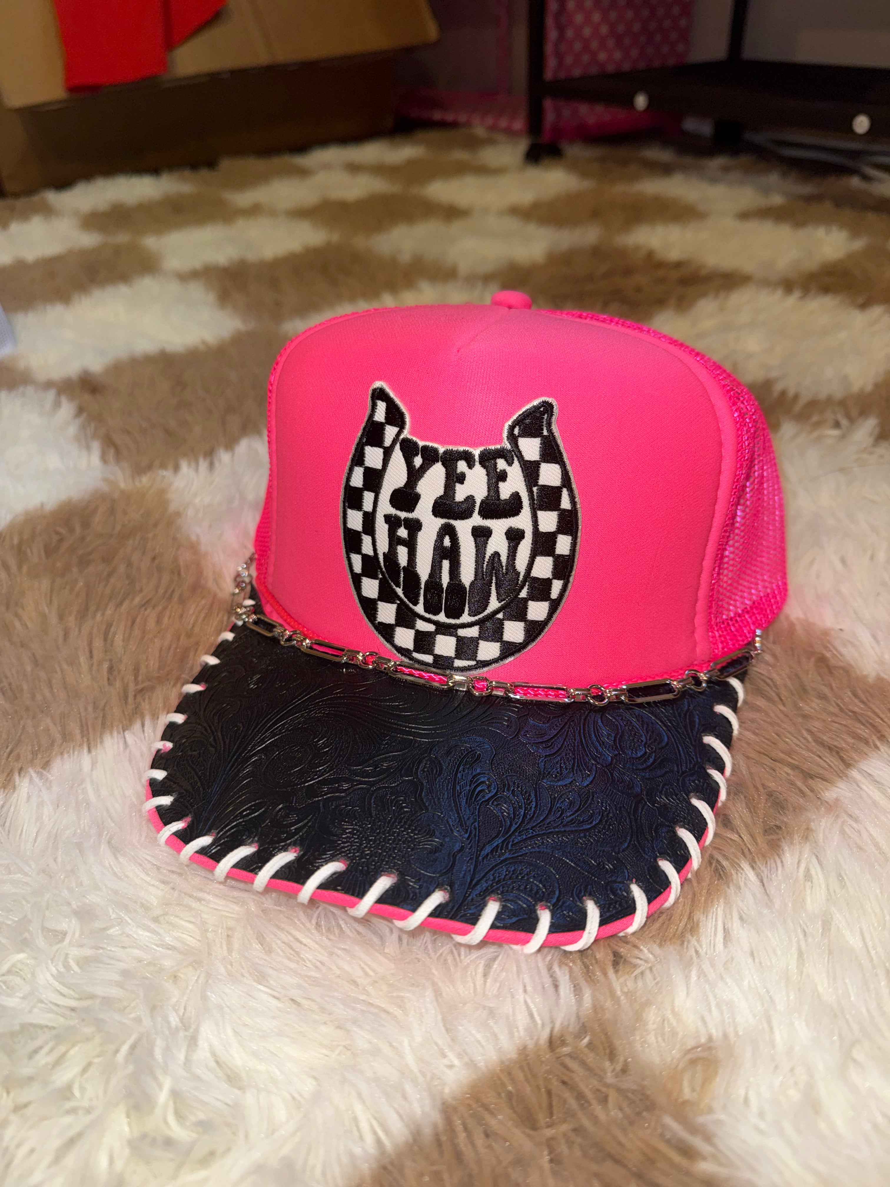 Pink yeehaw trucker