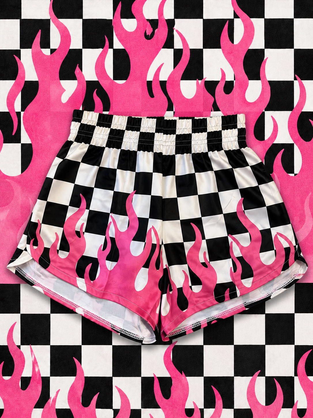 Pink flame shorts