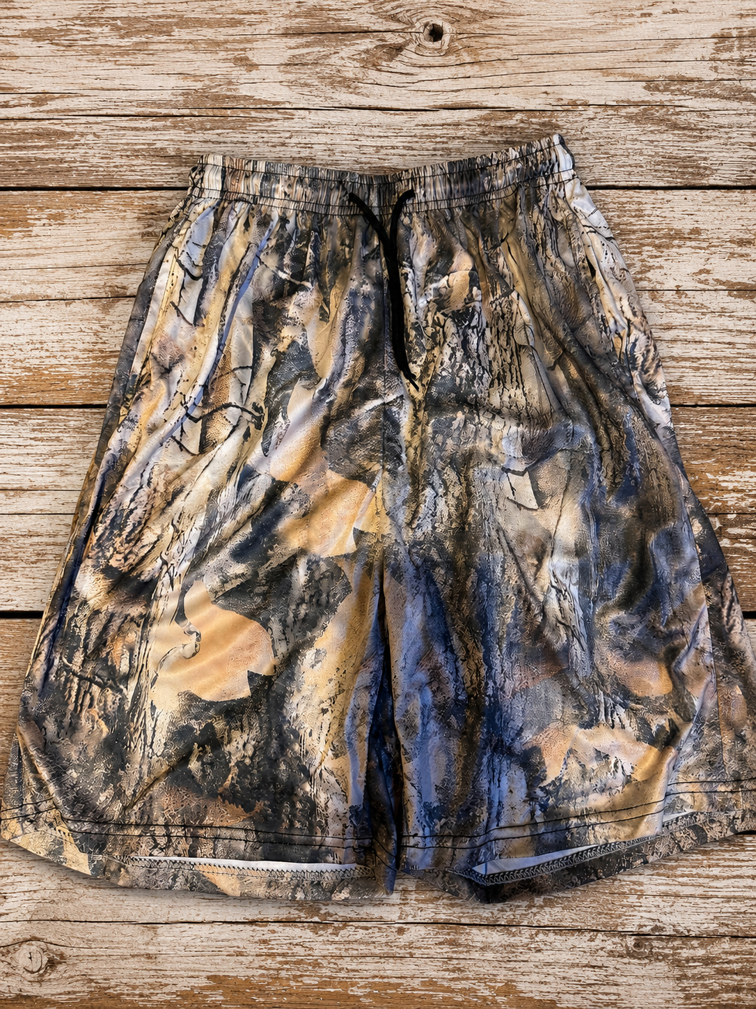 Dark camo gym shorts