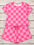 YOUTH pink check pjs