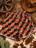 Brown check shorts