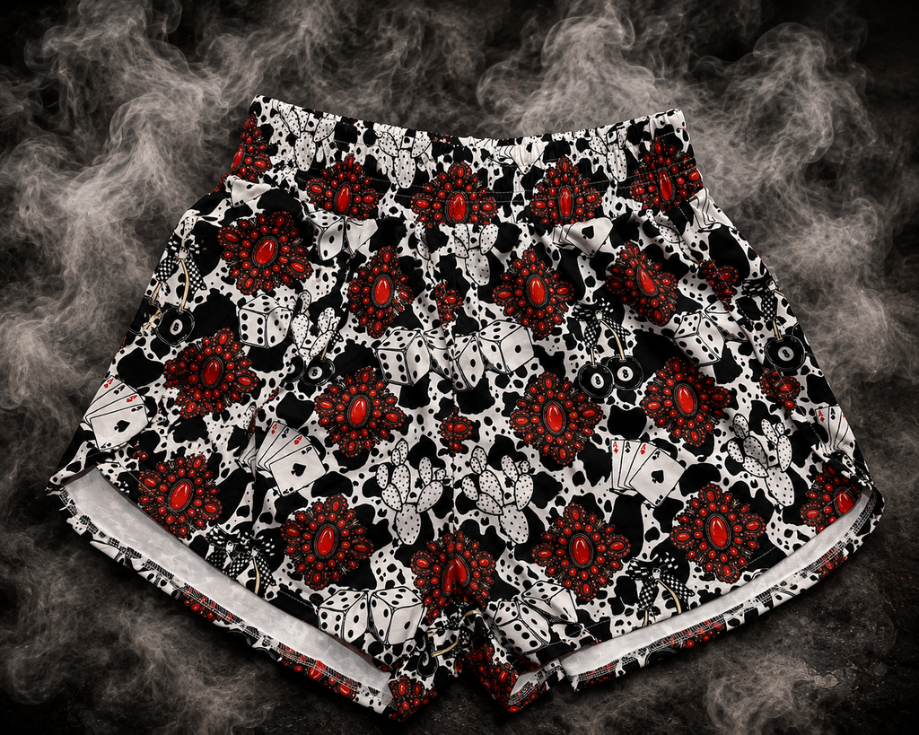 Red concho shorts