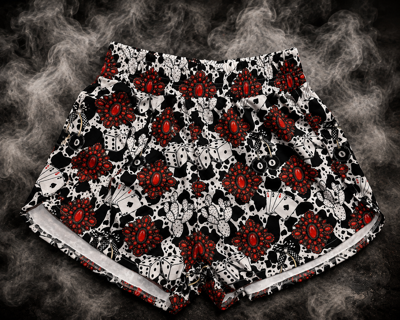 Red concho shorts