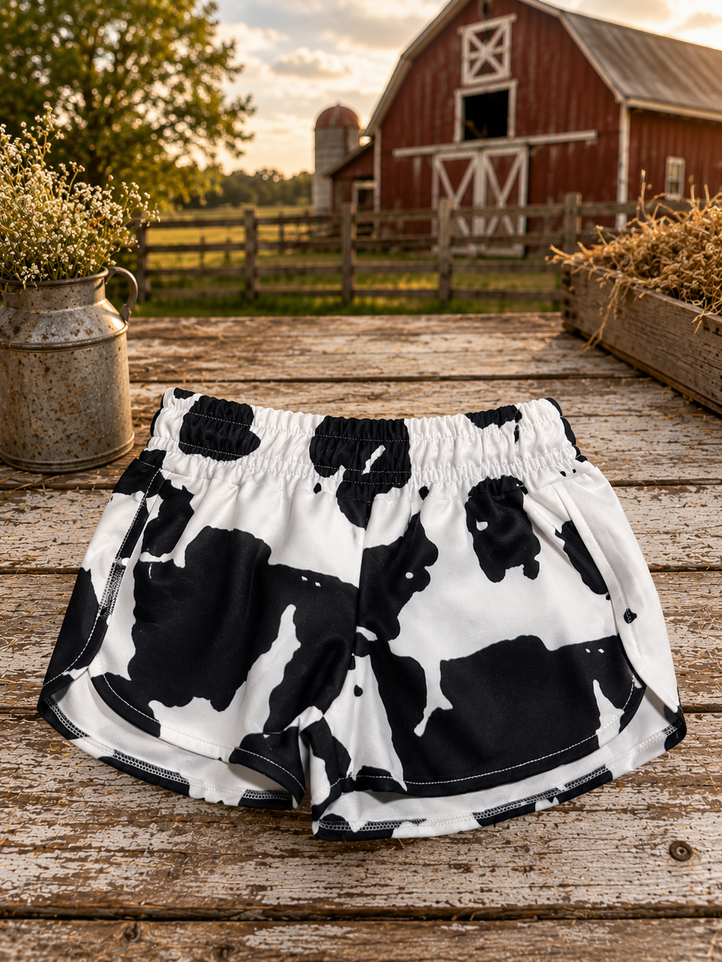 YOUTH cowprint shorts