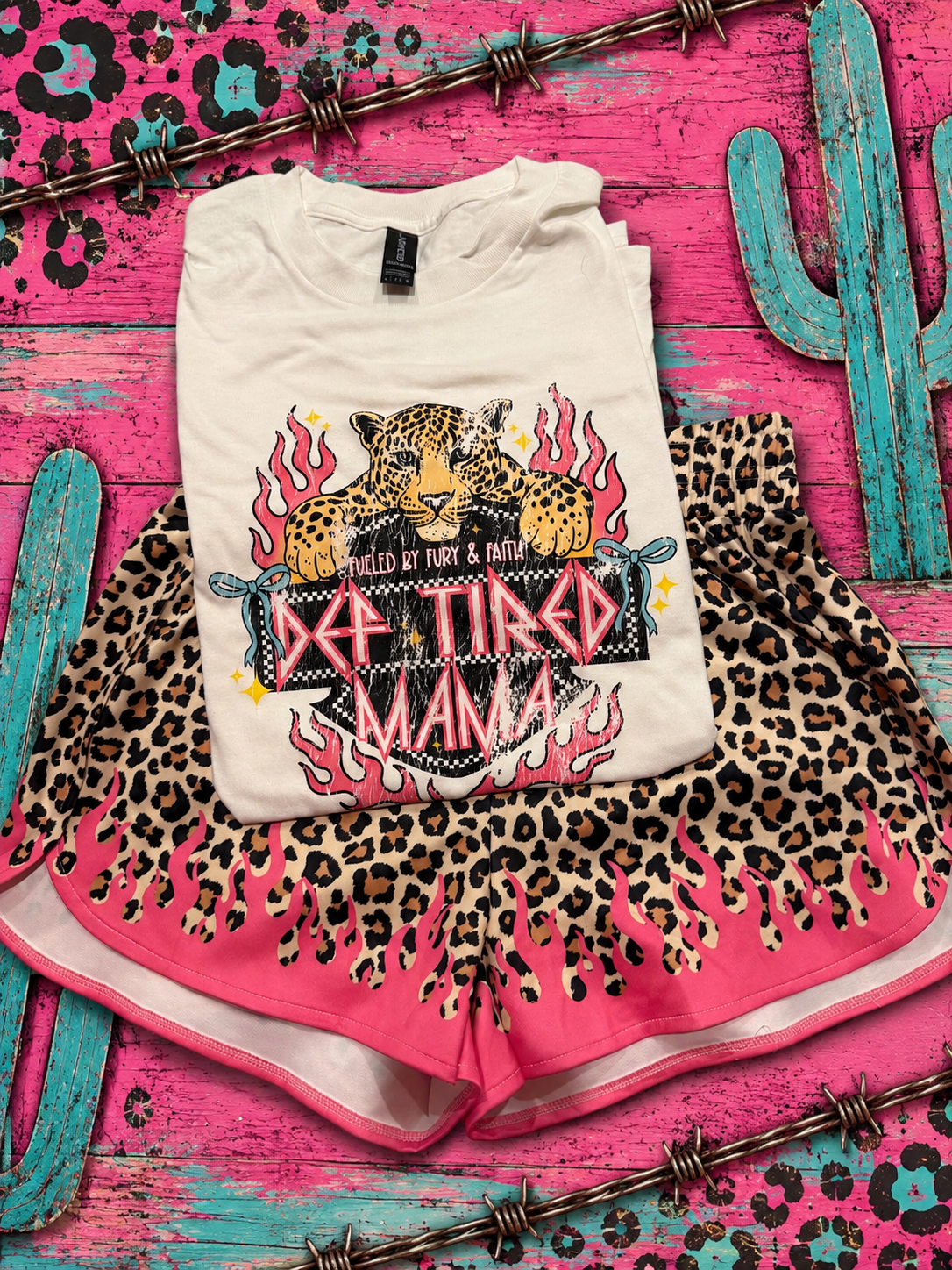 Leopard flame shorts