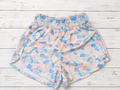 Pink blue camo shorts